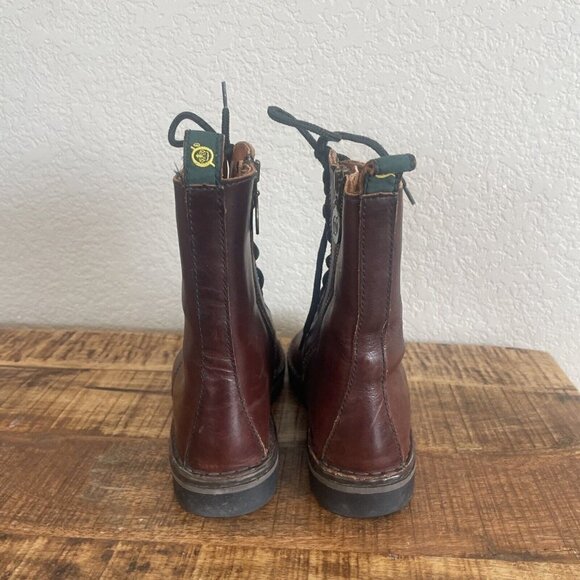 Women's Size 6.5M Born Lace Up Combat Trooper Boots Brown Side Zip Leather - Picture 11 of 13